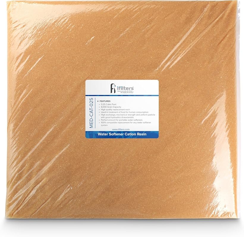 iFilters Water Softener Cation Resin: 1/4 Cubic Foot, 8,000 Grain Capa