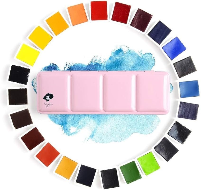 Paul Rubens Artist Grade Watercolor Paint Set: 24 Vivid Colors in Port