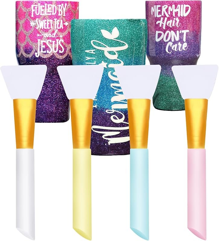 Silicon Epoxy Brushes Set for Making Epoxy Glitter Tumblers, Reusable 