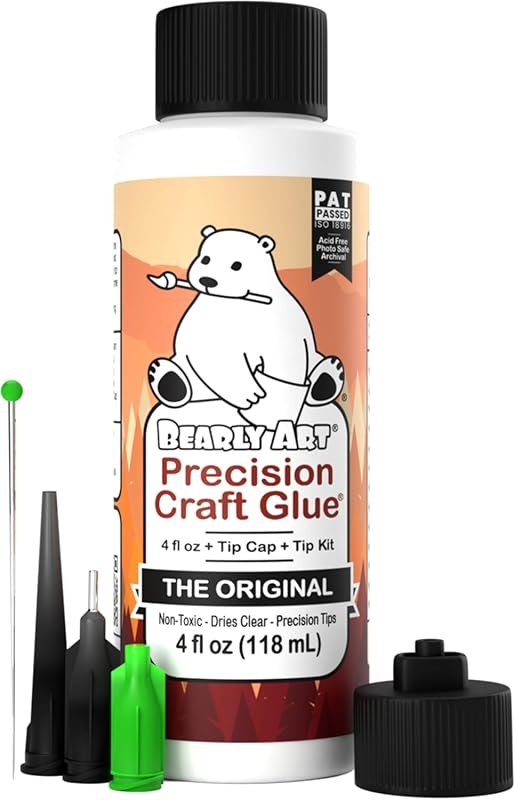 Bearly Art Precision Craft Glue for 3D Prints: Dries Clear, Flexible, 