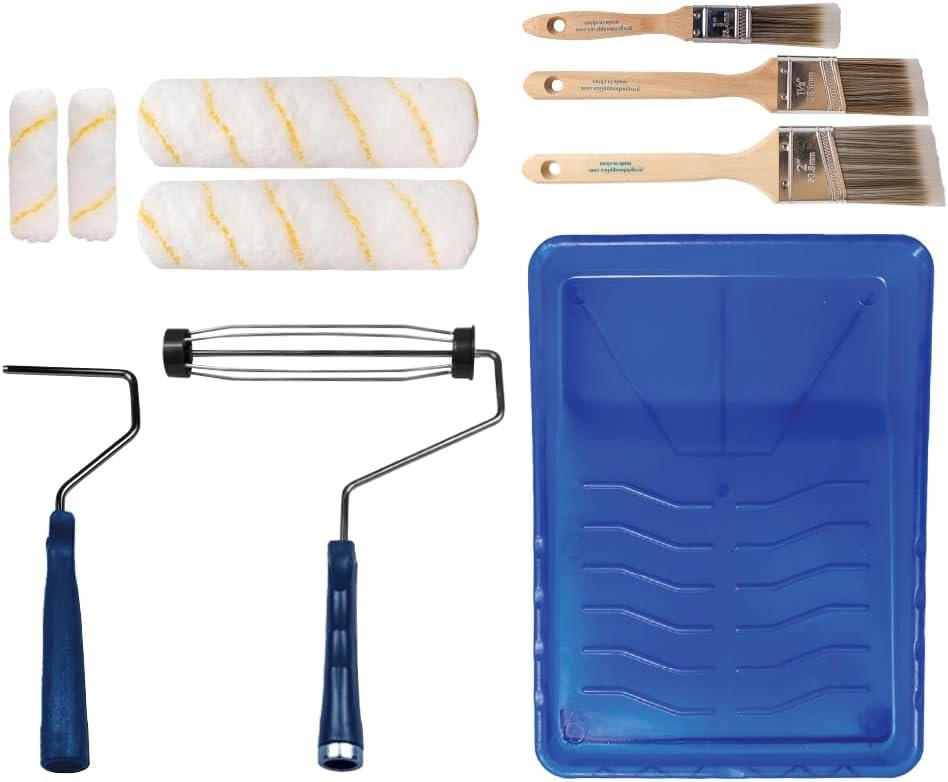 Pro Grade Paint Roller Kit, Brush & Roller,10 Piece Set, Wall Painting