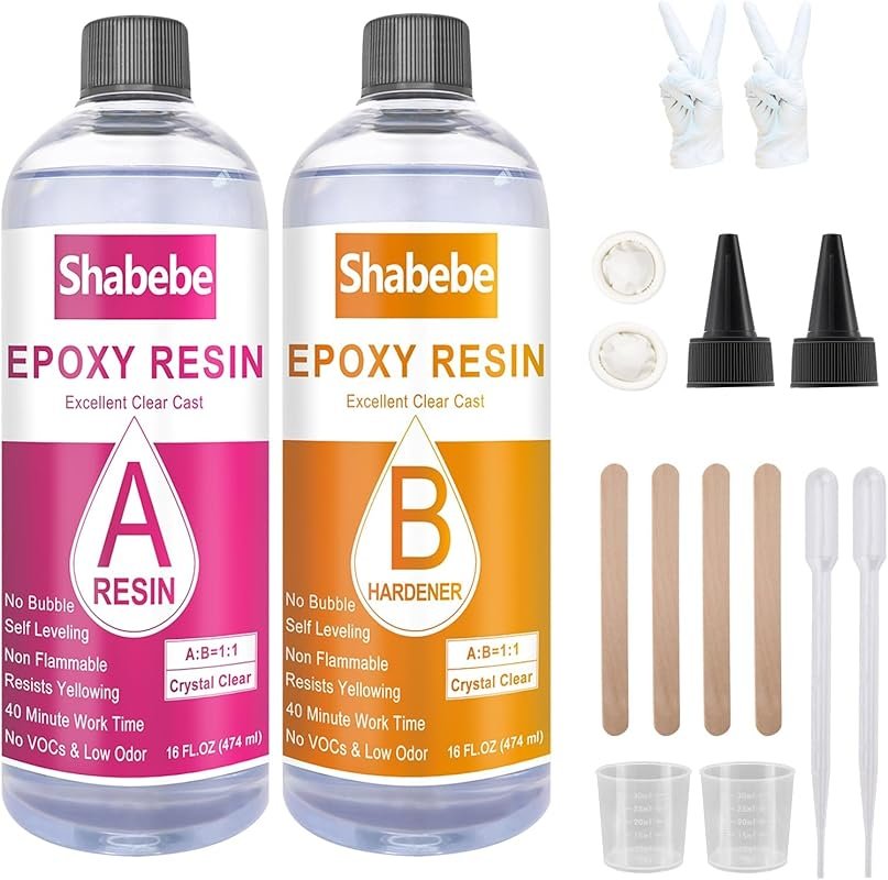 Crystal Clear Epoxy Resin Kit for Molds, Jewelry, and River Tables - S