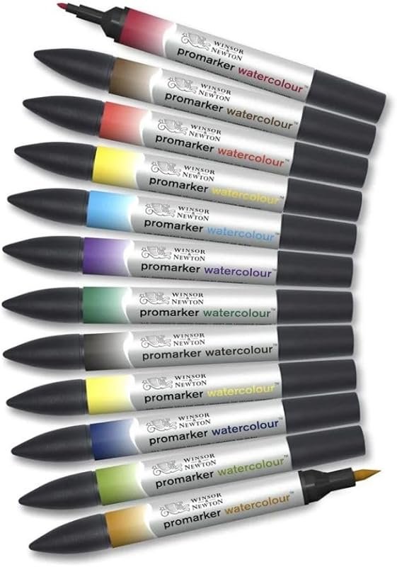 Winsor & Newton ProMarker Watercolor Markers: 12-Count Set with Basic 