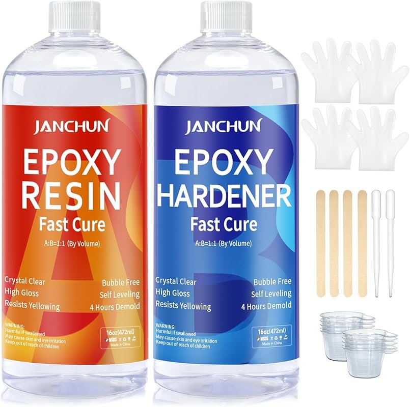 Easy Mix Clear Epoxy Resin for Crafts and Table Tops – Self-Leveling, 