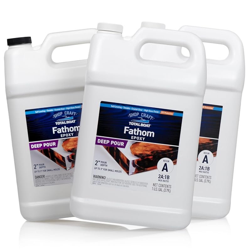 TotalBoat Fathom Deep Pour Epoxy Resin 3 Gallon Kit: 2-3 Inch Depth, U