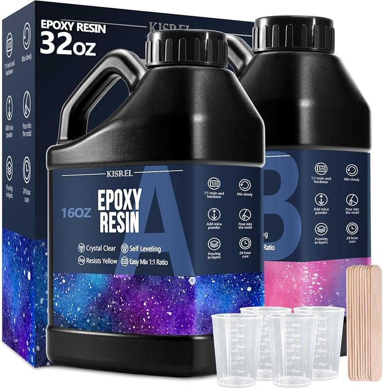 KISREL Epoxy Resin 32OZ - Crystal Clear Epoxy Resin Kit - No Yellowing