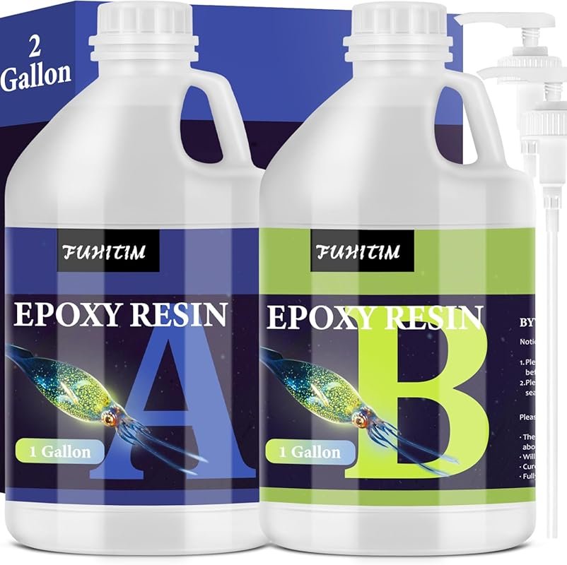 2 Gallon Crystal Clear Epoxy Resin Kit: Self-Leveling, High-Gloss, Non