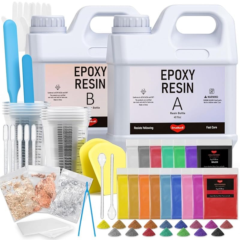 Crystal Clear Epoxy Resin: Beginner Kit for Coating, Casting, Tables, 