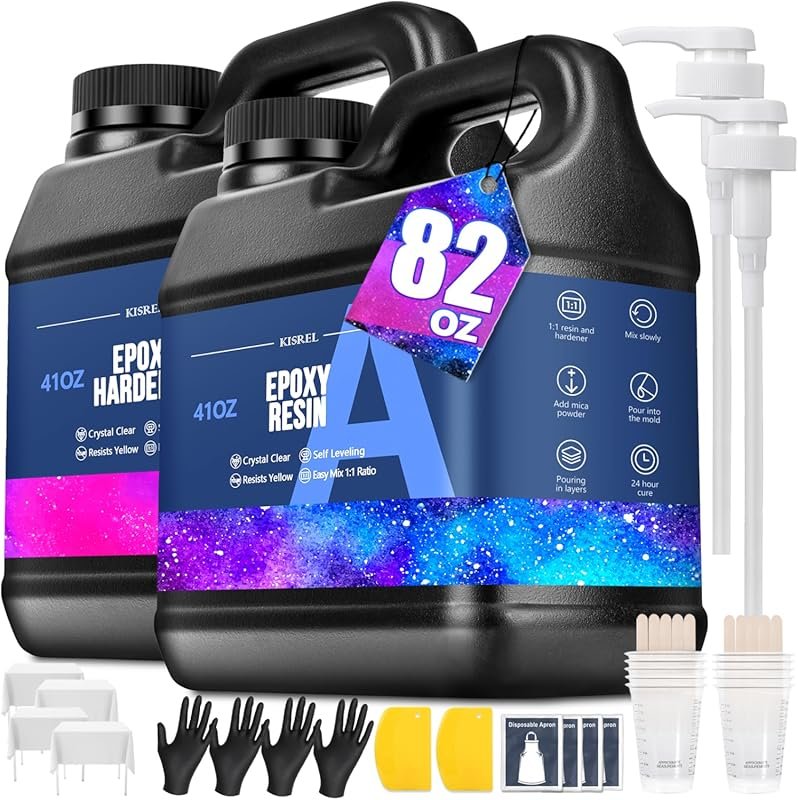 KISREL Crystal Clear Epoxy Resin Kit for Molds and Art Crafts - Bubble