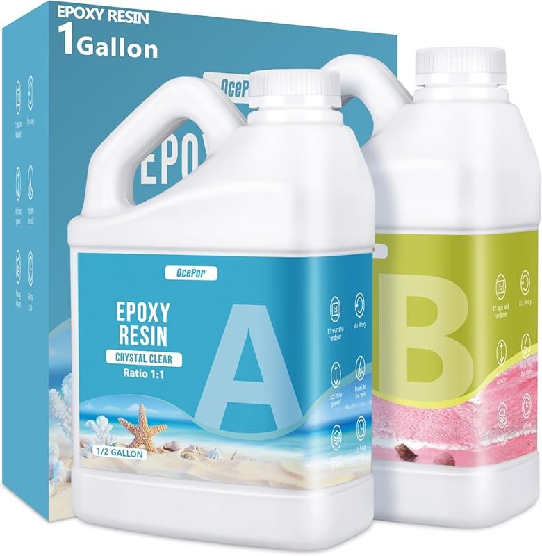 Crystal Clear Epoxy Resin Kit, 1 Gallon, Ideal for Carbon Fiber Projec