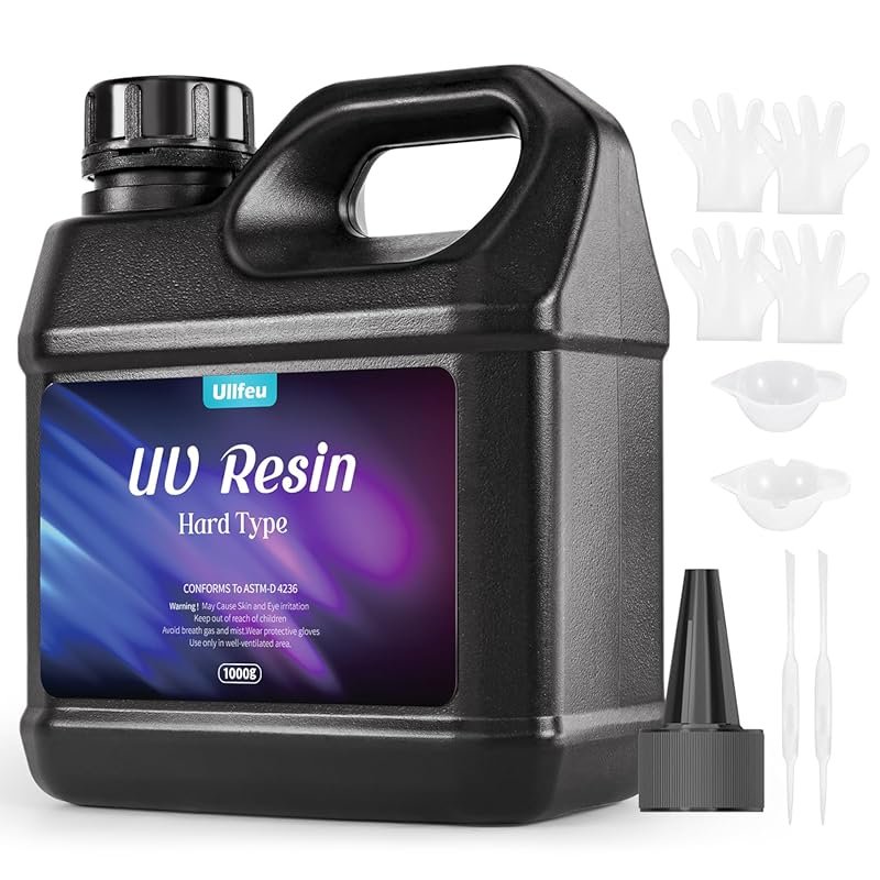 1000g Bulk Clear Hard UV Resin Kit: Fast Curing, No Odor for Jewelry M