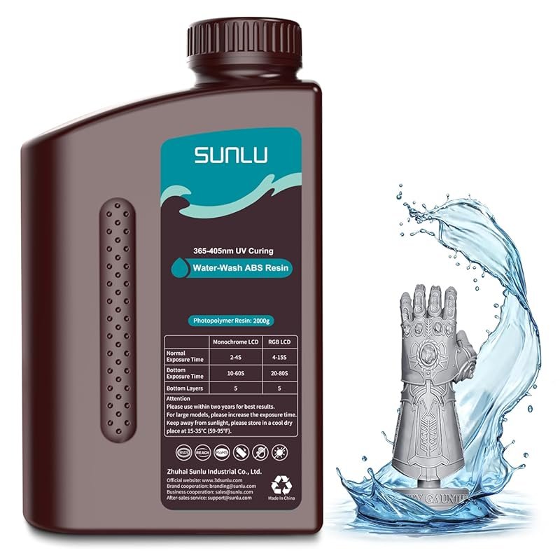 SUNLU 2KG Water-Wash ABS Resin: High Precision for LCD DLP SLA 3D Prin