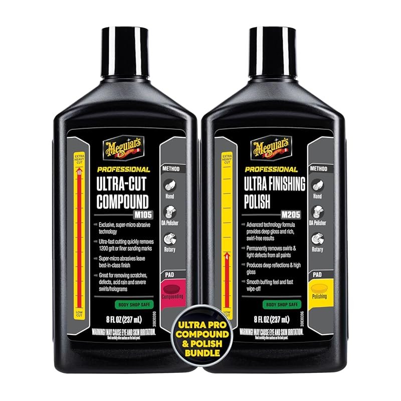Meguiar's Mirror Glaze Bundle - Compound and Polish Kit for Scratch-Fr