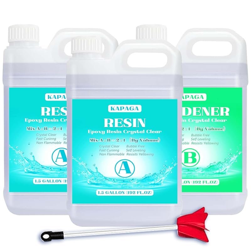 Deep Pour Epoxy Resin Kit 4.5 Gallon: Low Viscosity, Crystal Clear, 2-