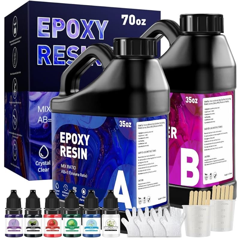 Clear Epoxy Resin Kit, Self-Leveling for Carbon Fiber Coating, Casting