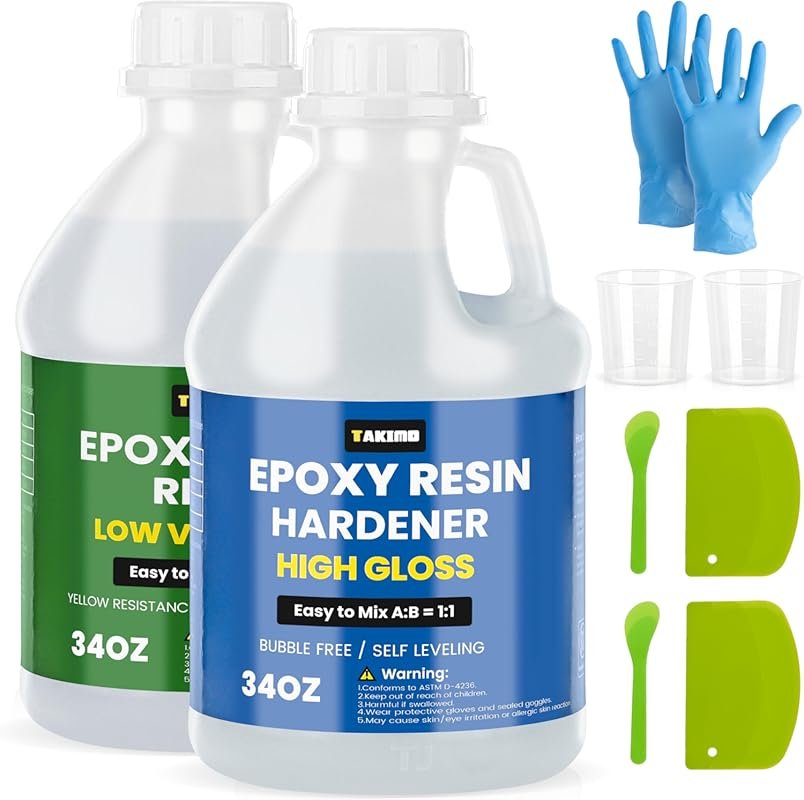 TAKIMO 68OZ Crystal Clear Epoxy Resin Kit