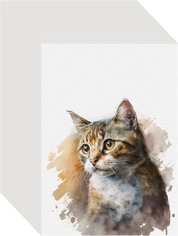 100PCS 5x7 Watercolor Paper Bulk, 140lb/300g Cold Press Thick Water Co