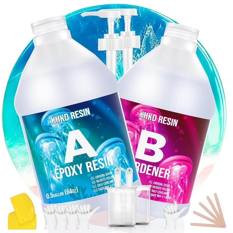 1 Gallon Crystal Clear Epoxy Resin for Crafts, Jewelry, and Dice Makin