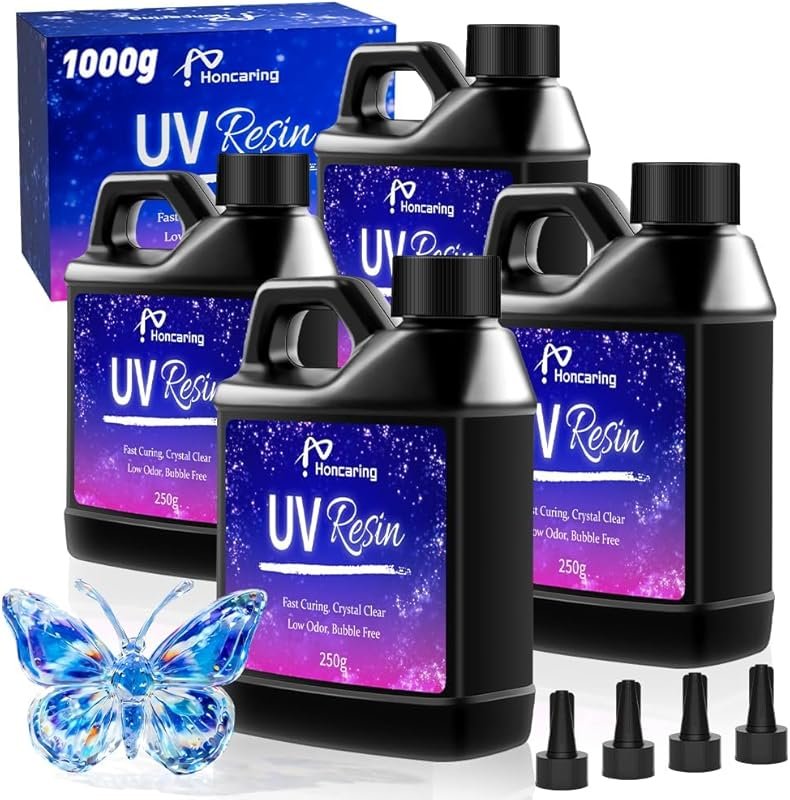 1000g Hard Type UV Resin Kit: Crystal Clear for Jewelry Making & Craft