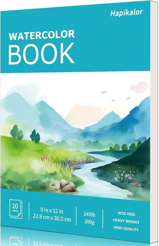 Hapikalor Watercolor Paper Pad: 9x12, 140lb Artist Paper for Adults an