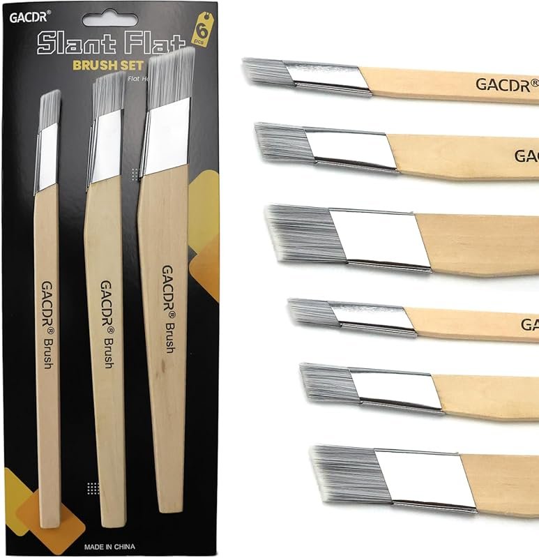 Slant Lining Fitch Paint Brushes,Pack Of 6 Cutting In Paint Brush Angl