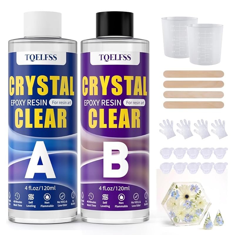 Clear Epoxy Resin Kit, 8 OZ, Fast Curing, Self Leveling, No Yellowing 