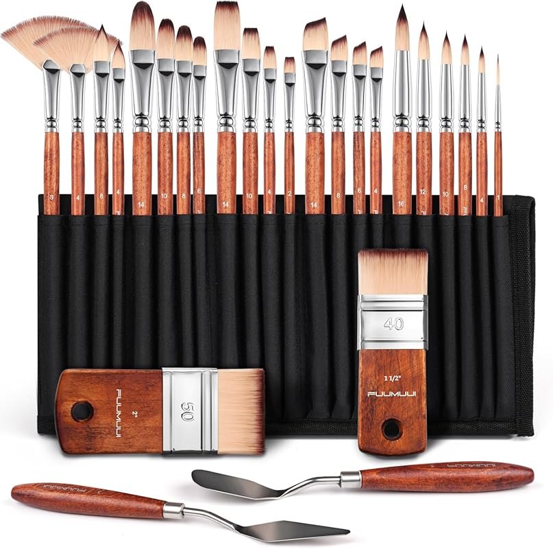 Professional Acrylic Paint Brushes with Short Handles – Ideal for Oil,