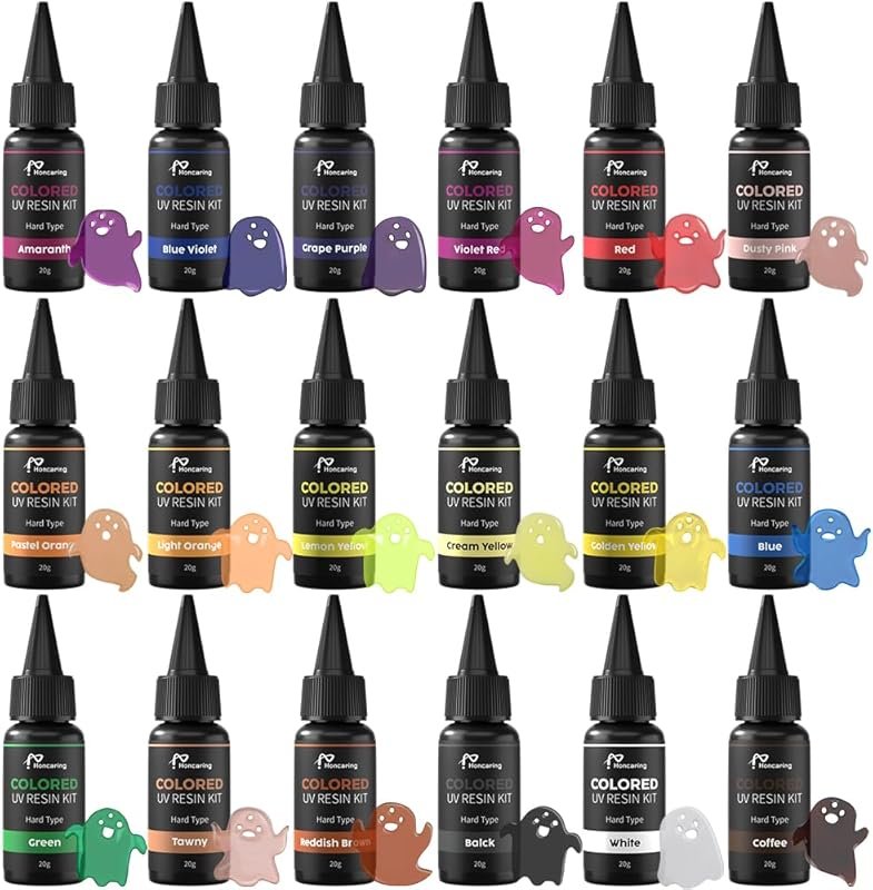 Honcaring UV Resin Kit: Hard Type, Fast Curing, Odorless, Clear and Co