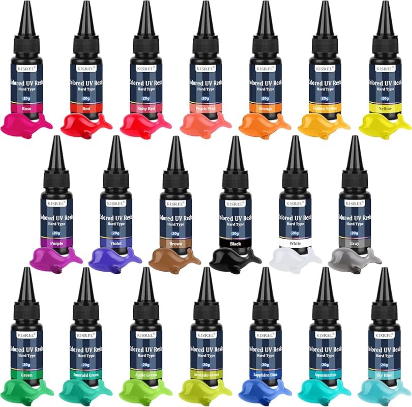 400g UV Resin Kit: 20 Hard Colors for Crafts & Jewelry Making.