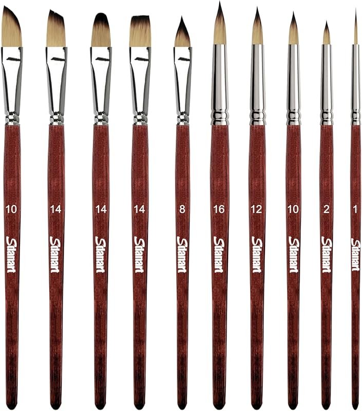 Watercolor Brushes Professional,10 PCS Artist Paint Brush Shapes Inclu