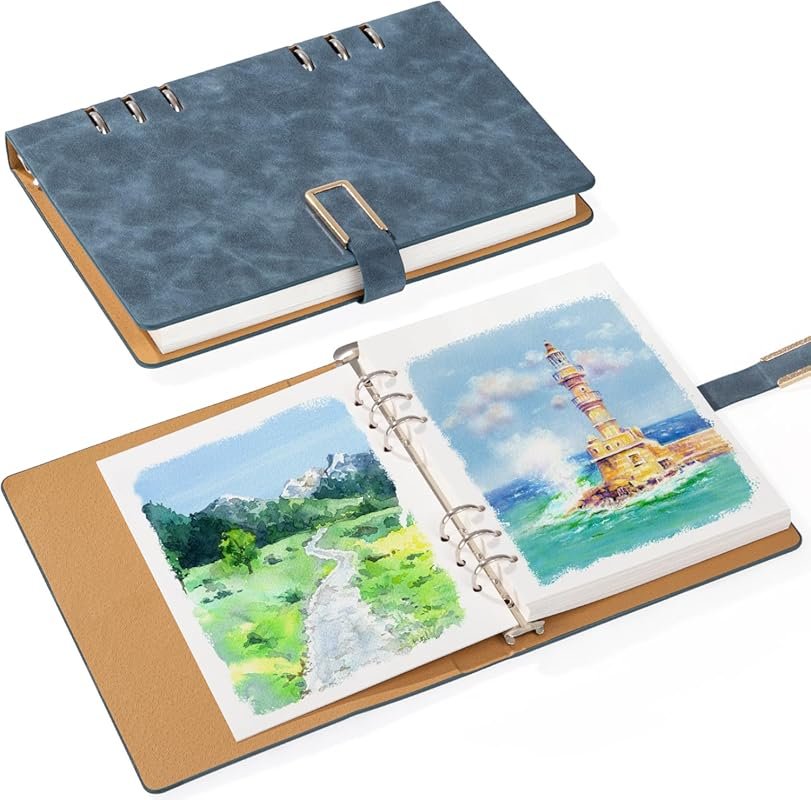 Prudiut Cold Press Watercolor Sketchbook, 30 Sheets, 140lb/300gsm Pape