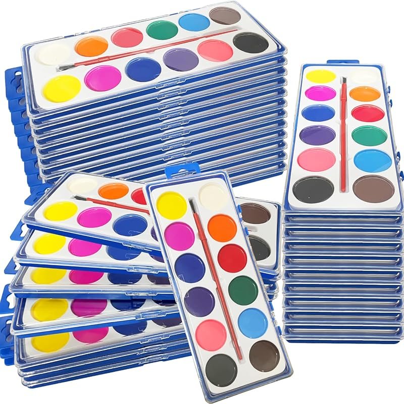 30 Watercolor Paint Sets: Each with 12 Vibrant Colors and an Individua