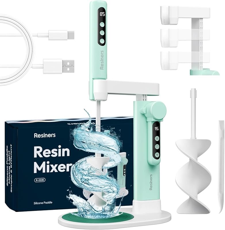 Resiners Resin Mixer, Epoxy Mixer with Electric Stand & Silicone Paddl
