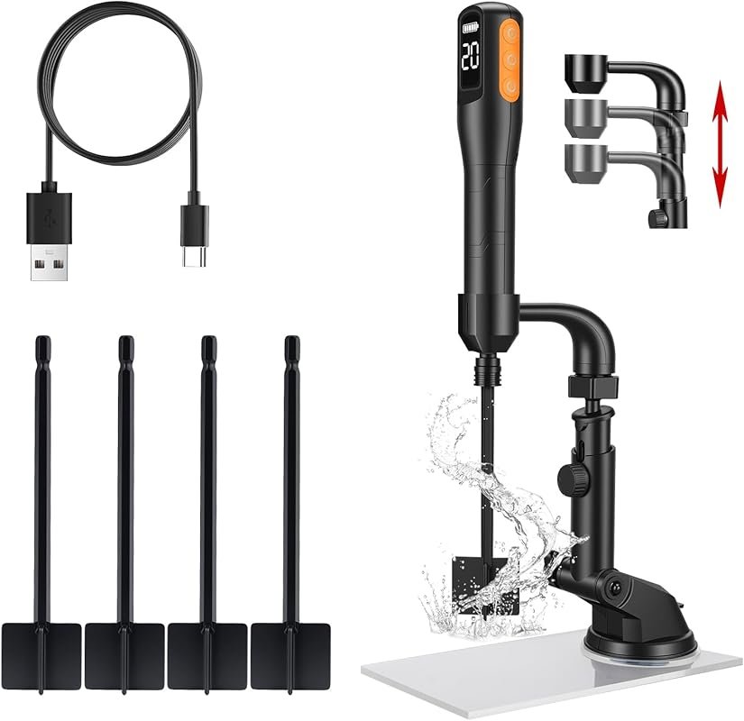 Electric Resin Mixer with Adjustable Stand: 3 Speeds, Smart Timer, 4 P