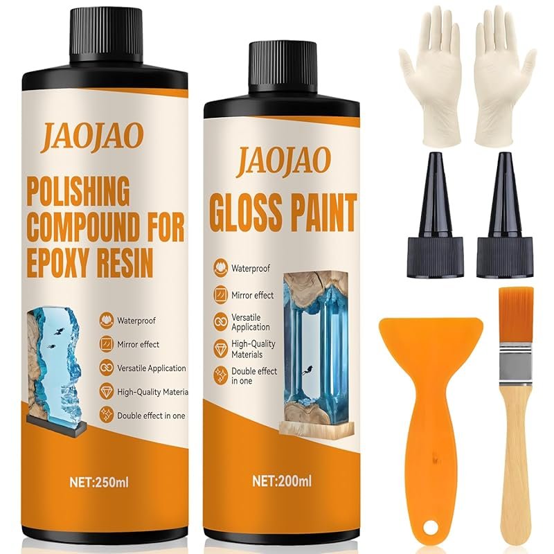 JAOJAO Resin Polishing Kit, Resin Polish Brilliant Gloss Long-Lasting 