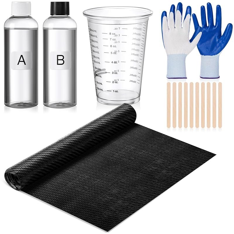 Carbon Fiber Repair Kit: Sheets, Epoxy Resin, Hardener for Car, Bike,