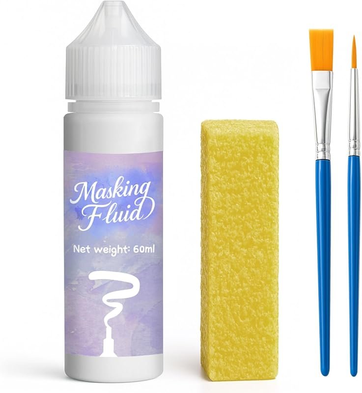 60ml Masking Fluid for Watercolor Painting: Easy Peel-Off, Water-Based