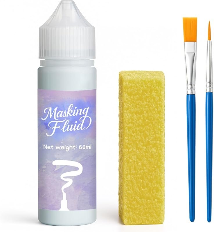 60ml Masking Fluid for Watercolor Painting, Art Watercolor Masking Flu