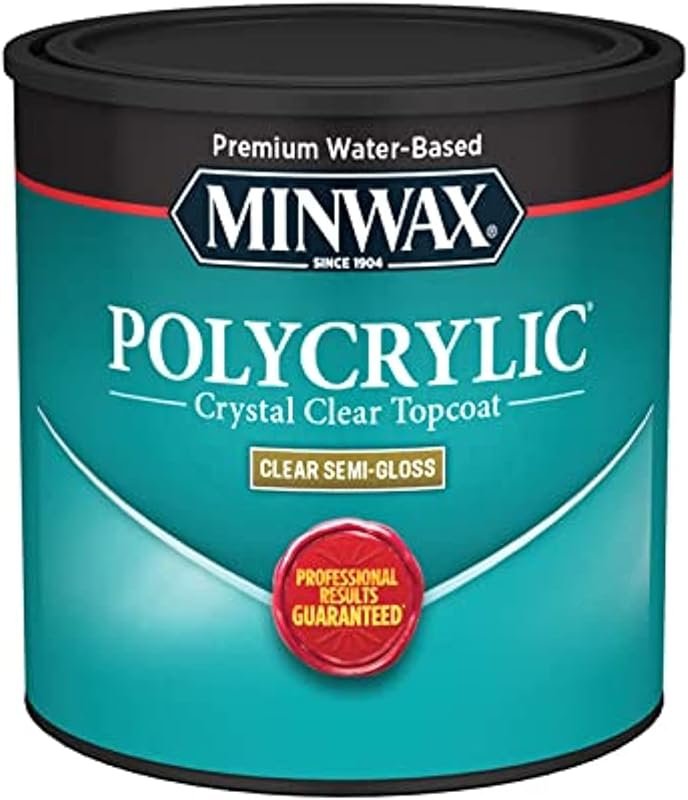 1/2 pt Minwax 24444 Clear Polycrylic Water-Based Protective Finish Sem