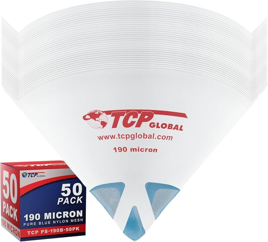 TCP Global 190 Micron Ultra-Fine Nylon Mesh Paint Strainer Cones (50 P