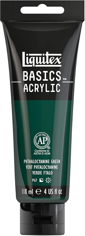 Liquitex BASICS Acrylic Paint, 118ml  Tube, Phthalocyanine Green