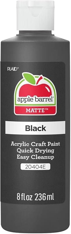Apple Barrel Black Acrylic Paint, 8 Ounce Bottle for Various Craft Pro
