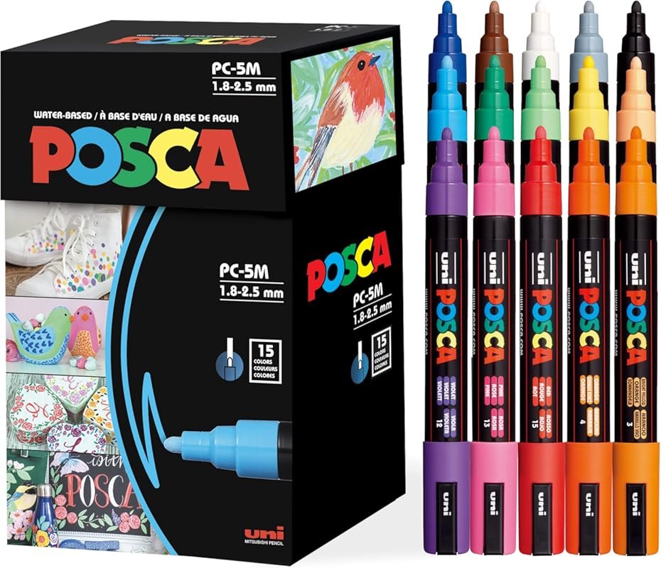 Best Posca Acrylic Paint Pens: 15 Medium Reversible Tip Markers for Fa