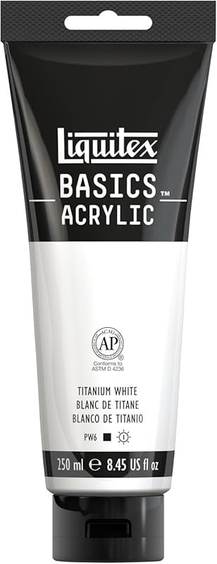 Liquitex BASICS Titanium White Acrylic Paint (250ml) - Reliable White 