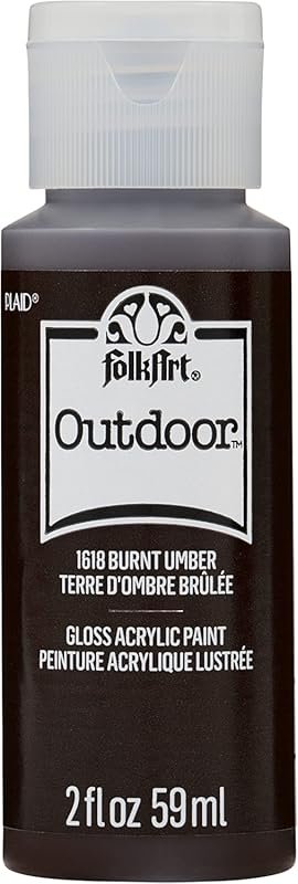 FolkArt Burnt Umber Outdoor Acrylic Paint for Durable Wood and Outdoor