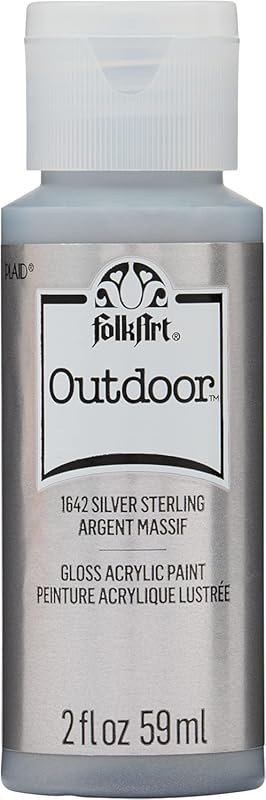 FolkArt Outdoor Acrylic Paint in Assorted Colors , 1642 Metallic Silve