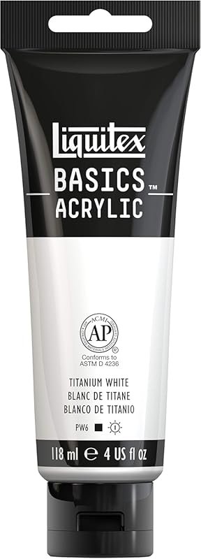 Liquitex BASICS Acrylic Paint, 118ml  Tube, Titanium White