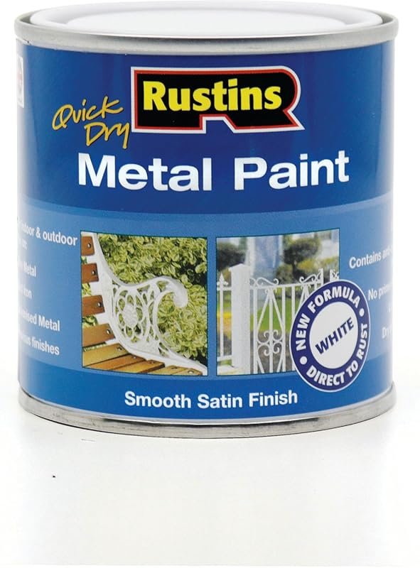 Rustins MPWH250 250ml Quick Dry Metal Paint - White