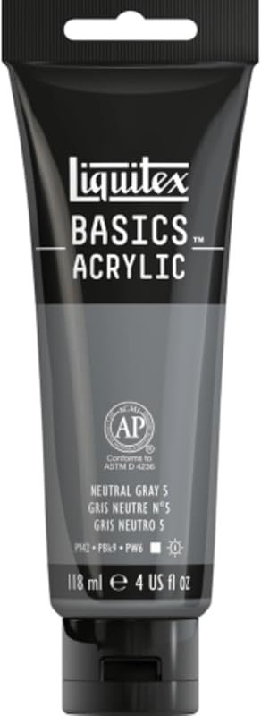 Liquitex BASICS Neutral Gray Value 5 Acrylic Paint: A Highly Rated Gra