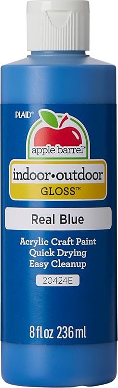 Apple Barrel Gloss Acrylic Paint in Real Blue, 8 Oz for Crafts.